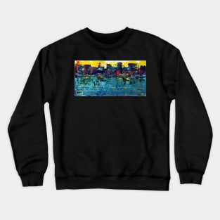 City Port Sunset - Acrylic on Canvas Crewneck Sweatshirt